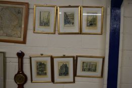 W P Mann, a group of six coloured prints, various London views, framed and glazed