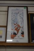 2x comical framed hunting prints