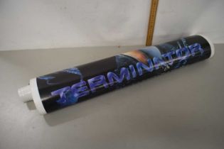 An Arnold Schwarzenegger Terminator poster plus Star Trek posters etc