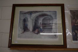 William Russell Flint, coloured print of an interior scene