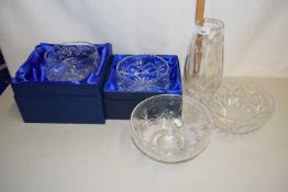 Collection of Royal Worcester and other crystal glass bowls and vases