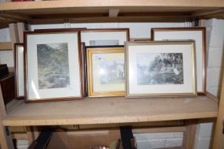 Group of various assorted small framed prints of various British scenes
