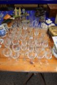 Quantity of modern clear wine glasses