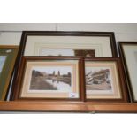 Bedfordshire Interest - A group of three framed reproduction photographs of the town of Sandy