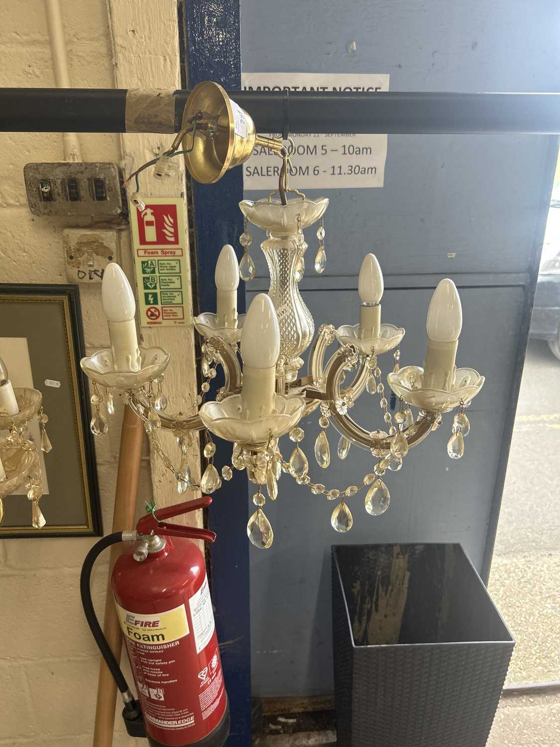 Modern five branch chandelier