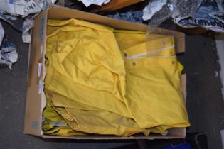 Quantity of yellow wet weather clothing