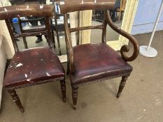 A mahogany elbow chair and a single dining chair (2)