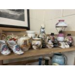 Mixed Lot: Various small vases, oil lamp etc