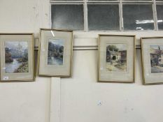 Four watercolour landscapes, framed and glazed