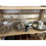 Mixed Lot: Wedgwood Peter Rabbit china wares, a small floral decorated wall mirror, gilt decorated