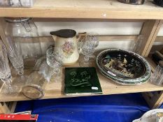 Mixed Lot: Various glass wares, plates etc