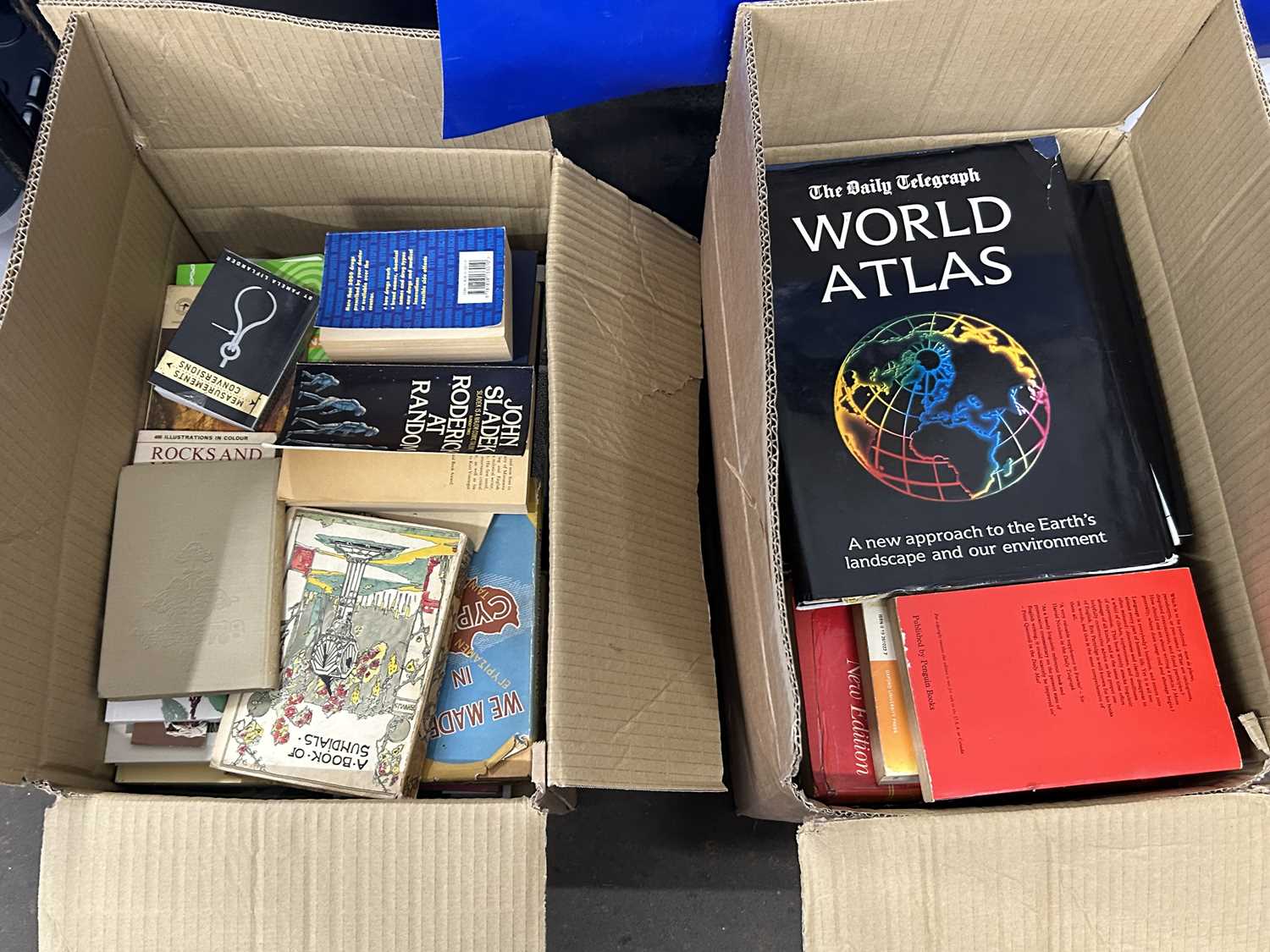 Two boxes of books