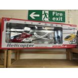 A remote control helicopter