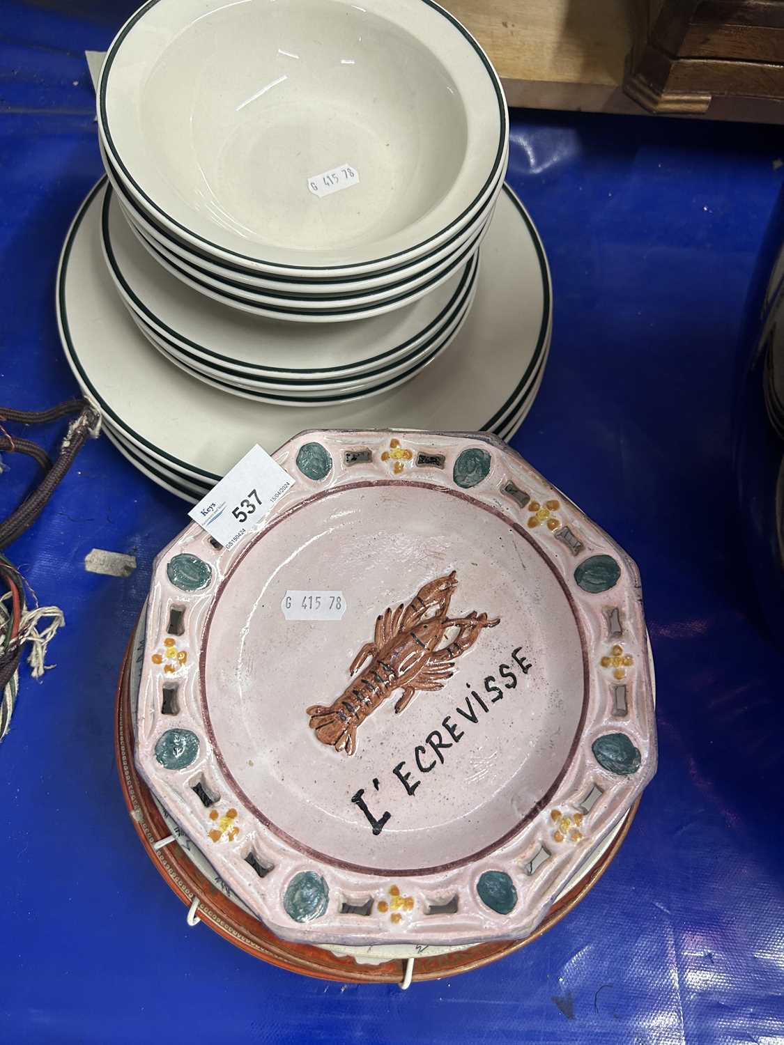 Mixed Lot: Various decorated plates, dinner wares etc