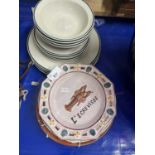 Mixed Lot: Various decorated plates, dinner wares etc