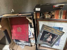 Two boxes of assorted ephemera, Coronation Street memorabilia etc