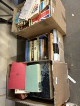 Three boxes of assorted books