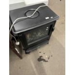 An electric wood burning style stove