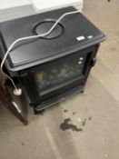 An electric wood burning style stove