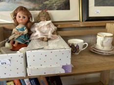 Mixed Lot: Boxed vintage doll together with royalty ceramics and other items
