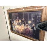 Dinner party, reproduction print, framed