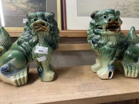 A pair of Chinese foo dogs