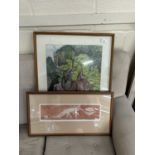 Modern stump work picture of a red deer together with Throwing off the Dragon by Noreen Jackson,