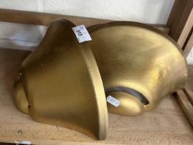 Pair of modern gilt finish wall lights