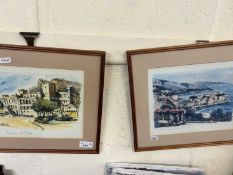 Two continental prints, framed and glazed