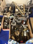 Four boxes of assorted workshop tools