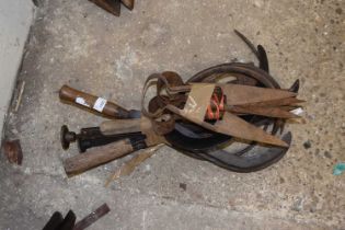 Bundle of implements to include sheep shears, sickles etc