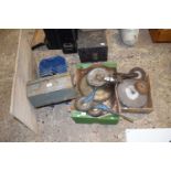 Mixed lot to include grinding discs, saw blades, tool boxes etc