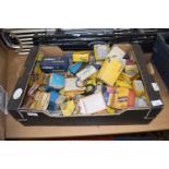 Mixed box of various car spares to include Philips spark plugs, Lucas new/old stock etc