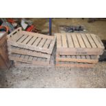 Eight vintage apple crates