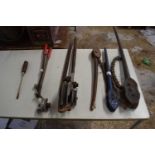 Mixed quantity of pipe benders and chain wrenchers