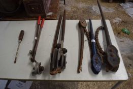 Mixed quantity of pipe benders and chain wrenchers