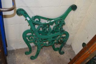 Pair of cast iron bench ends