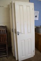 Seven cream painted wooden doors