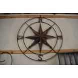 Large iron wall hanging compass