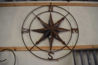 Large iron wall hanging compass