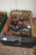 Mixed box of garage clearance items to include tow hitches etc
