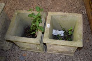 Pair of decorative square garden planters