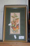 Cashes of Coventry, framed silk picture of a butterfly