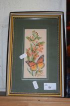 Cashes of Coventry, framed silk picture of a butterfly