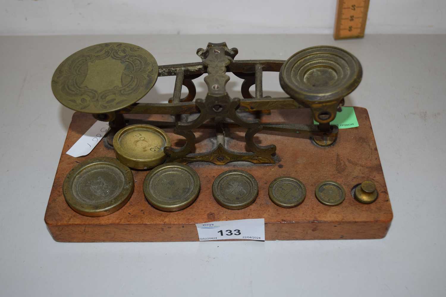 Vintage postal scales and weights