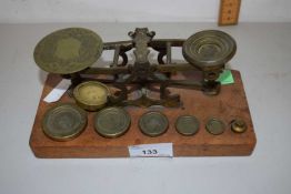 Vintage postal scales and weights