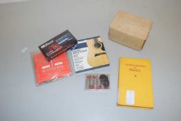 Mixed Lot: Music Interest - Guitar strings, guitar and bass tuner, Maestro pitch pipe and an
