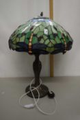 Reproduction Tiffany style dragonfly table lamp (damaged shade)
