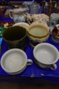 Mixed Lot: Various chamber pots, jardinieres, wash jug etc