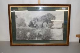 Empson monochrome print of a rural Church